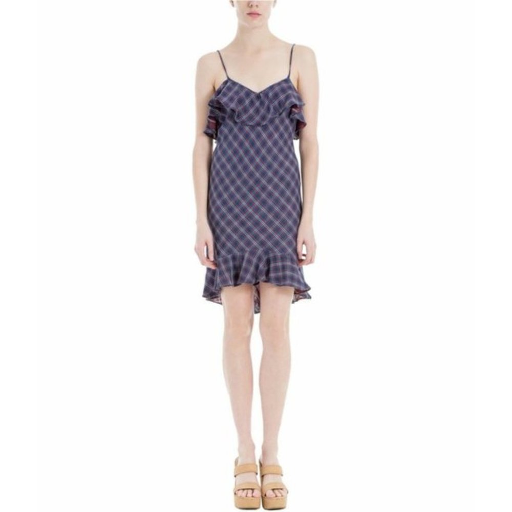 Max Studio London Flounce Plaid Nicolette dress
